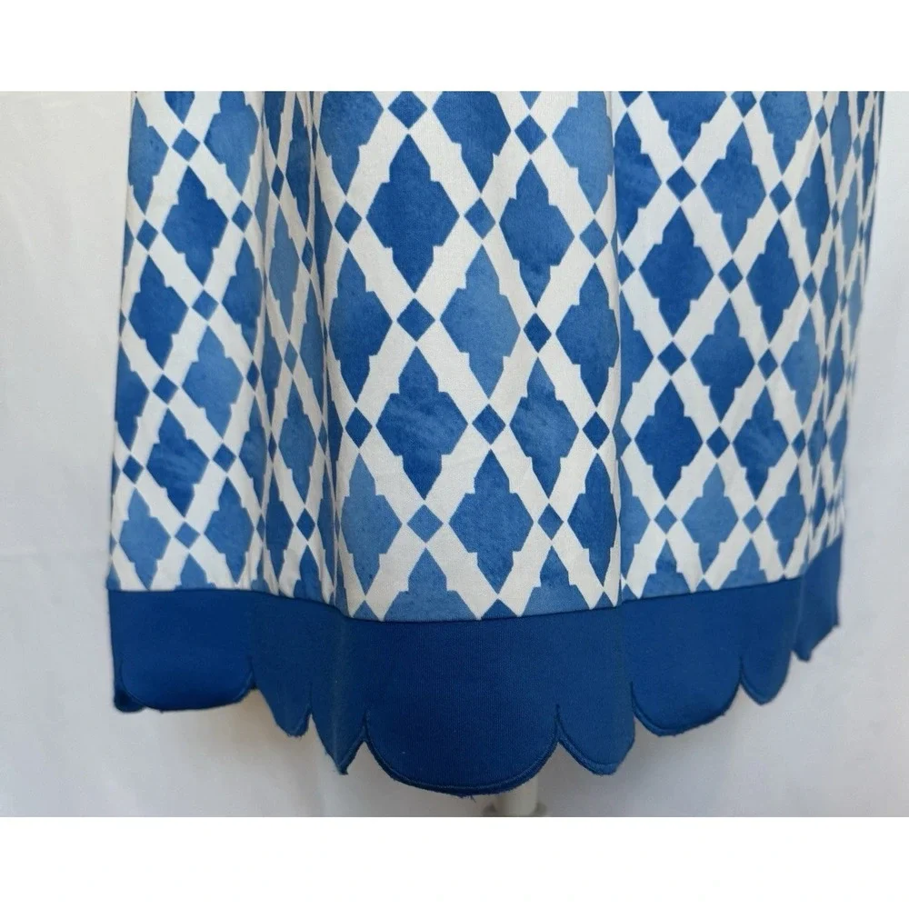 Mud Pie Mini Sun Dress Size S Coastal Scalloped Hem Geometric Beach Yacht - Picture 5 of 12